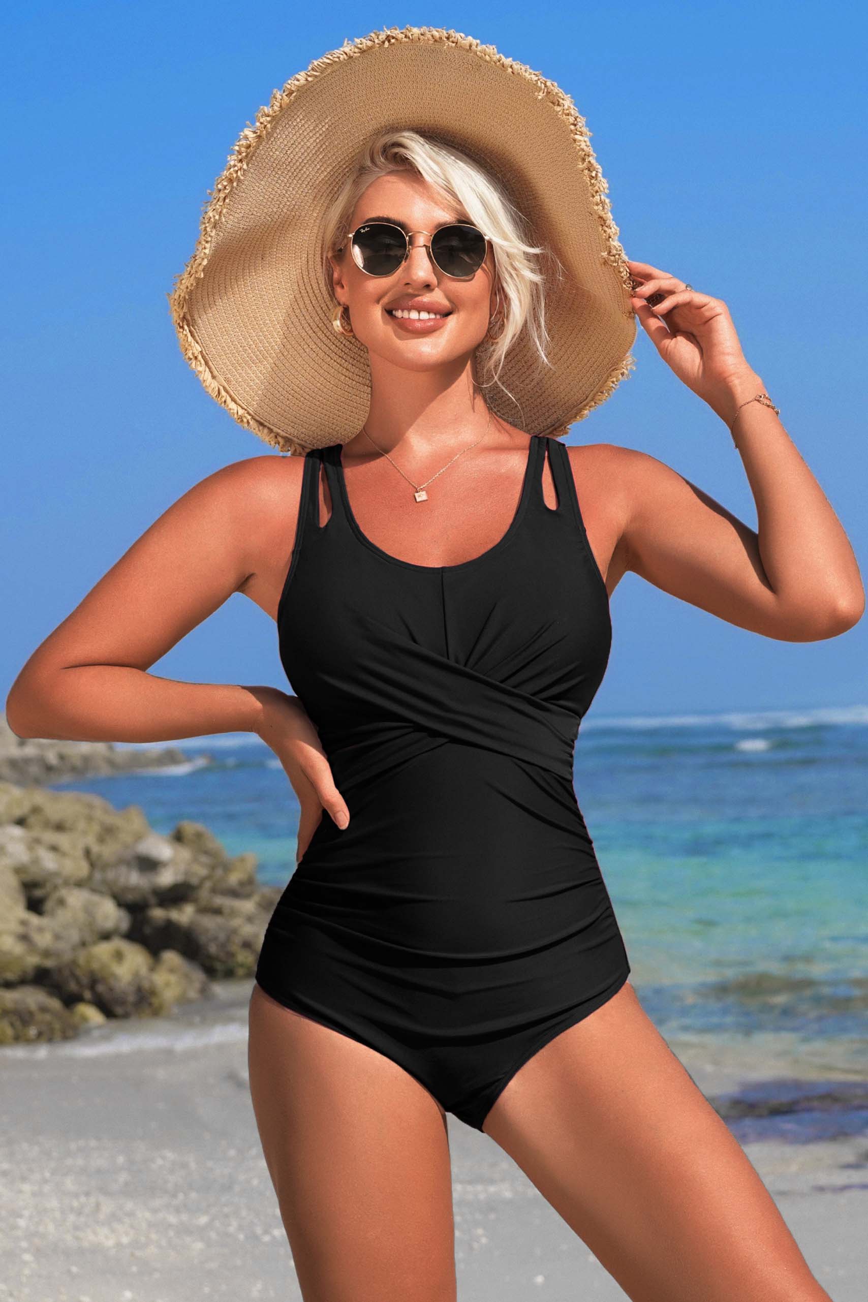 Ruched Twist One Piece Swimsuit