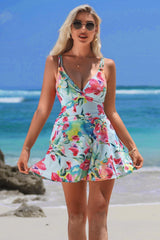 Floral Print Swimdress One Piece Skirt Swimsuit