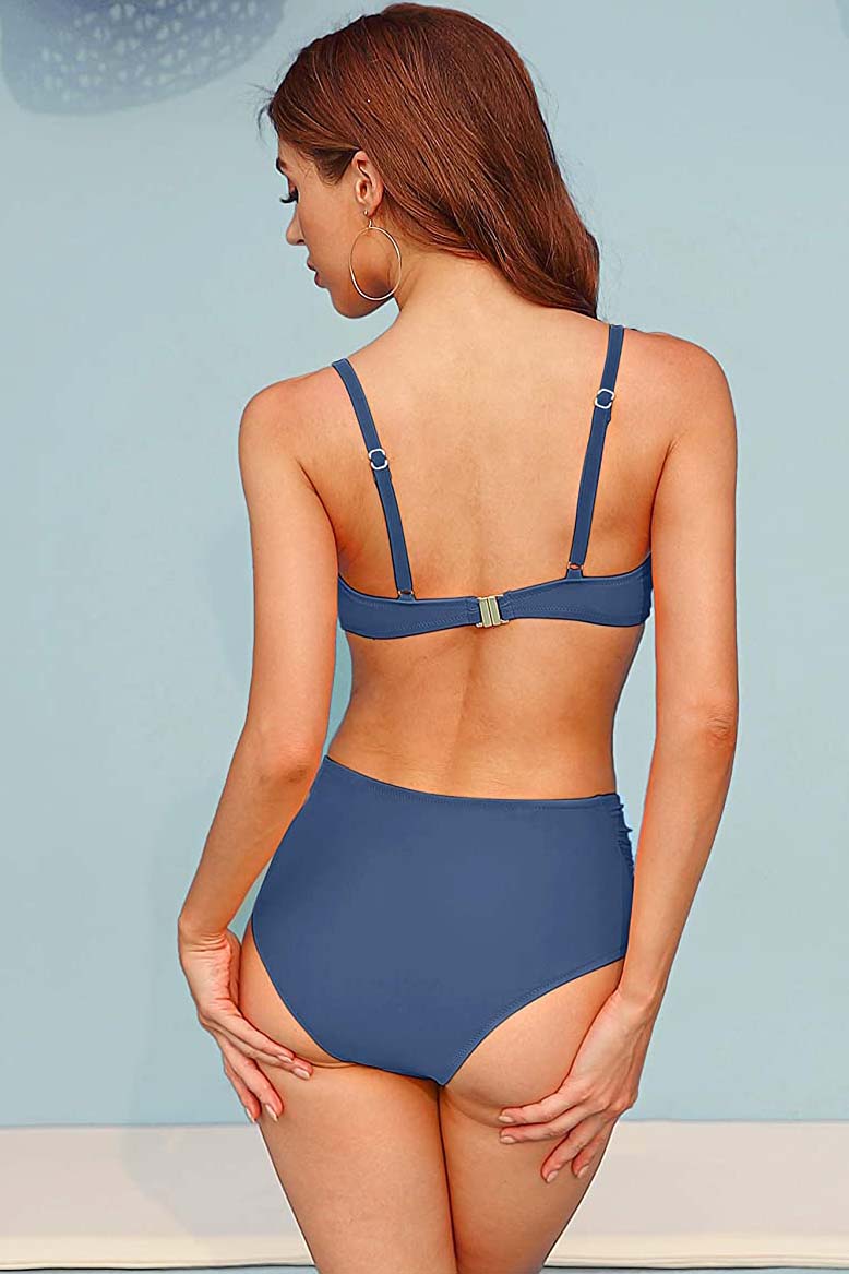 Women Starps Bikini Top With High Rise Bottoms