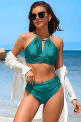 Halter Bikini Set High Waisted 2 Piece Bathing Suit