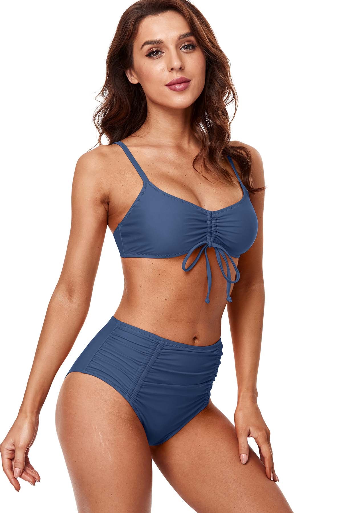 Women Starps Bikini Top With High Rise Bottoms
