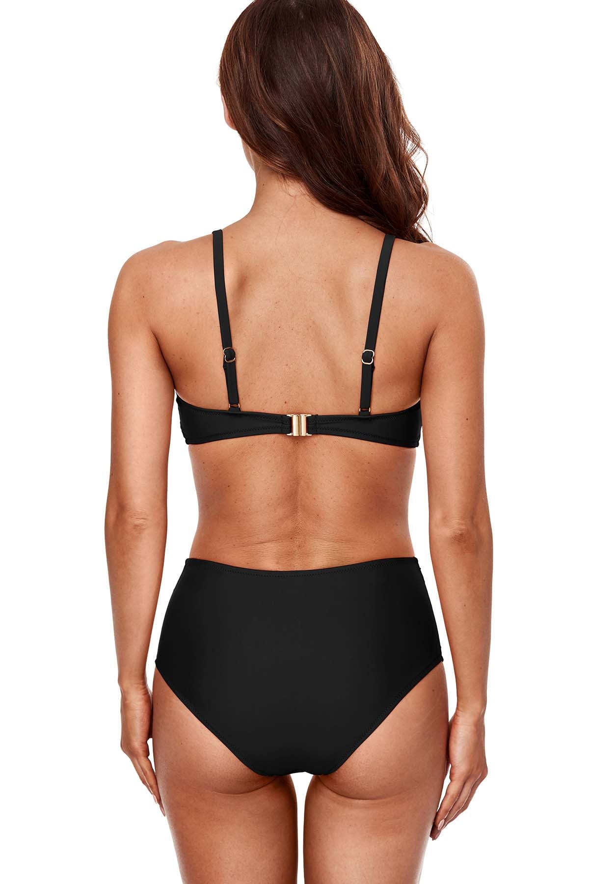 Women Starps Bikini Top With High Rise Bottoms